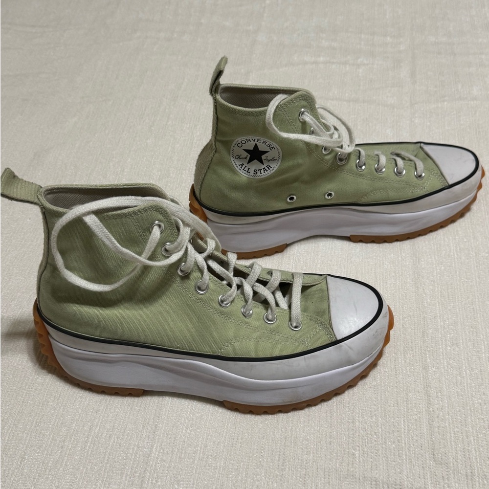 Converse Women's Platform Chuck Taylor High Top Sneakers - Sage Green - Picture 3 of 9
